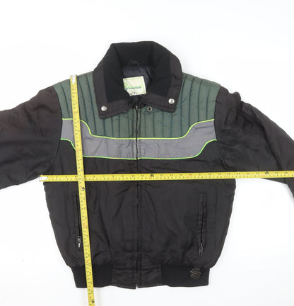 Arctowear Men's Black Bomber Jacket Size M Nylon Winter Zip-Up