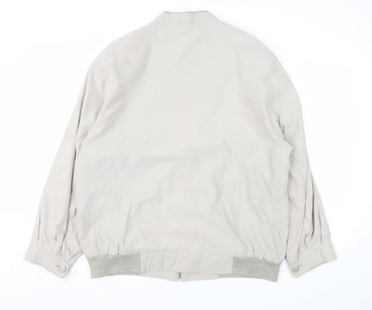 Barisal Men’s Beige Bomber Jacket Size 54 Regular Fit Zip Front