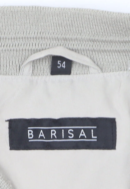 Barisal Men’s Beige Bomber Jacket Size 54 Regular Fit Zip Front