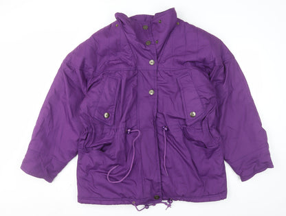 Compliments Womens Purple Quilted Parka Jacket Size 18 Relaxed Fit