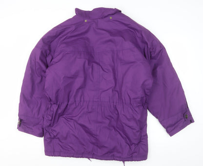 Compliments Womens Purple Quilted Parka Jacket Size 18 Relaxed Fit