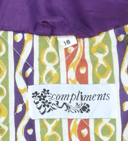 Compliments Womens Purple Quilted Parka Jacket Size 18 Relaxed Fit