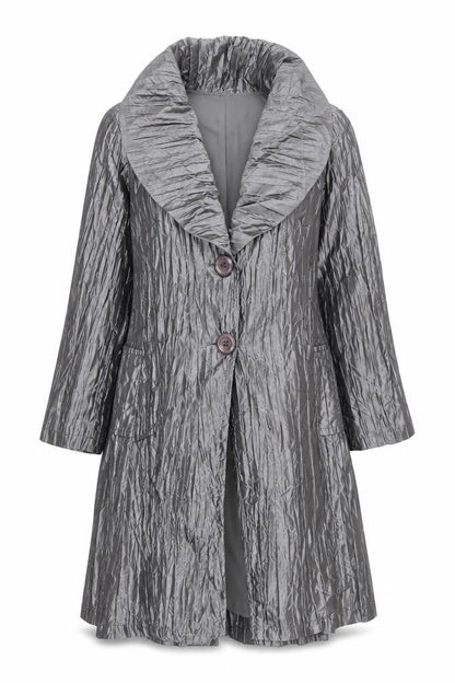 Bianca Nygard Women’s Grey Petite Size 12 Mid-Length Buttoned Coat
