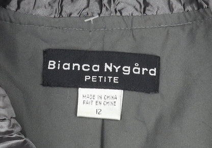 Bianca Nygard Women’s Grey Petite Size 12 Mid-Length Buttoned Coat