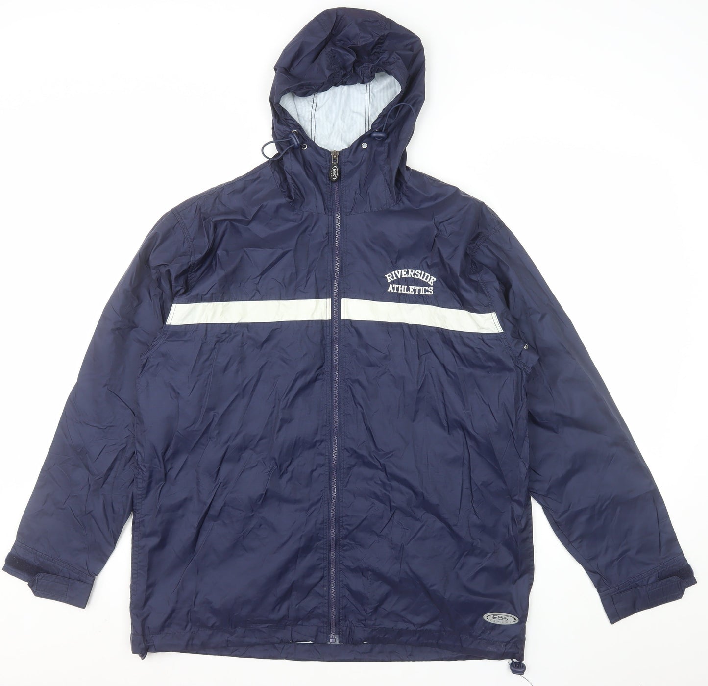 English Bay Men's Blue Hooded Windbreaker Jacket Size S