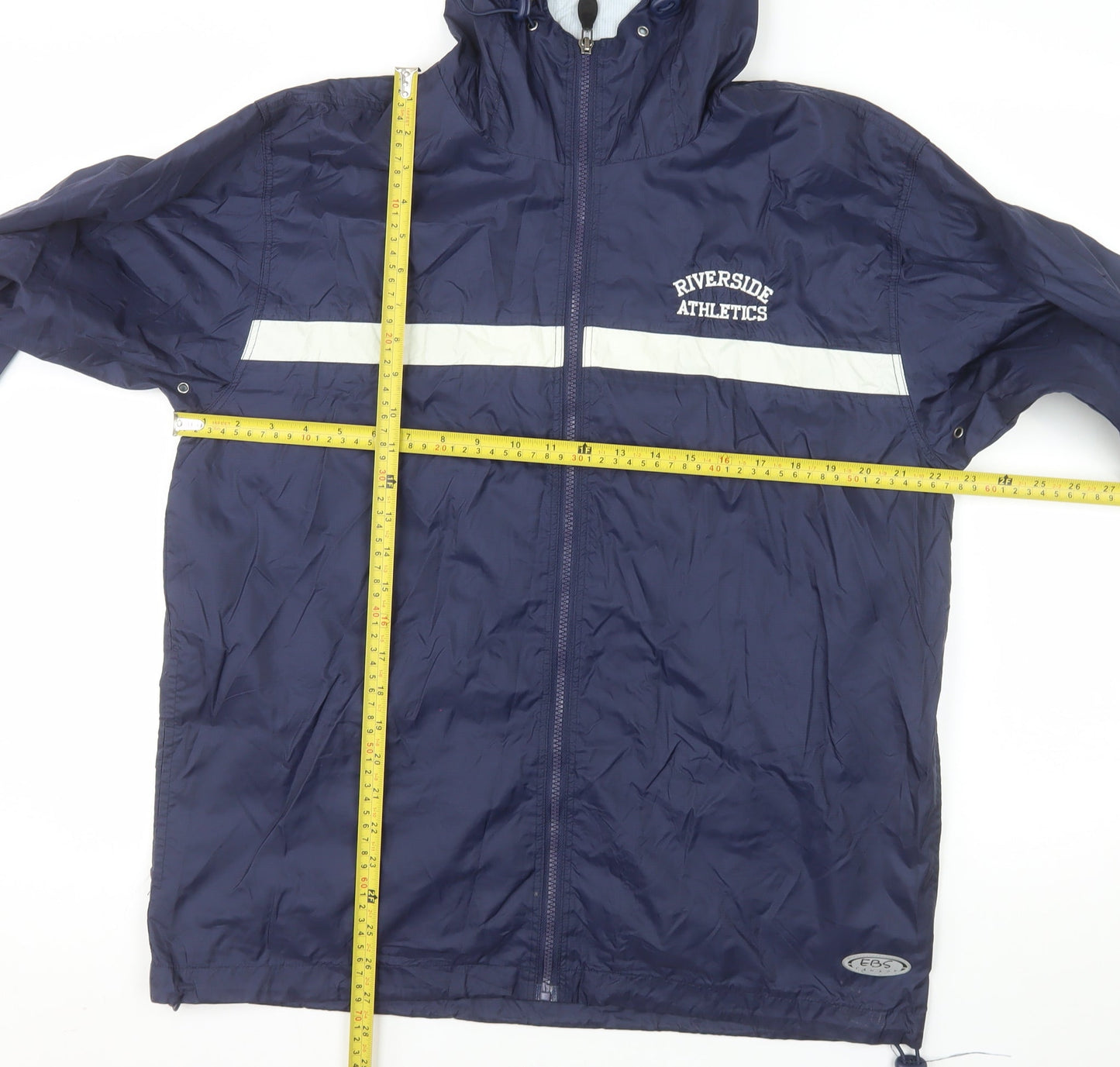 English Bay Men's Blue Hooded Windbreaker Jacket Size S