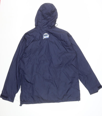 English Bay Men's Blue Hooded Windbreaker Jacket Size S