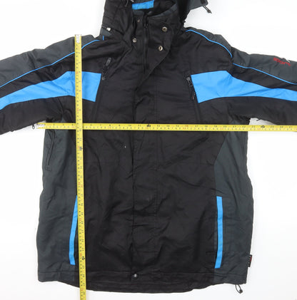 Skila Sport Men's Black Blue M Ski Jacket Hooded Waterproof