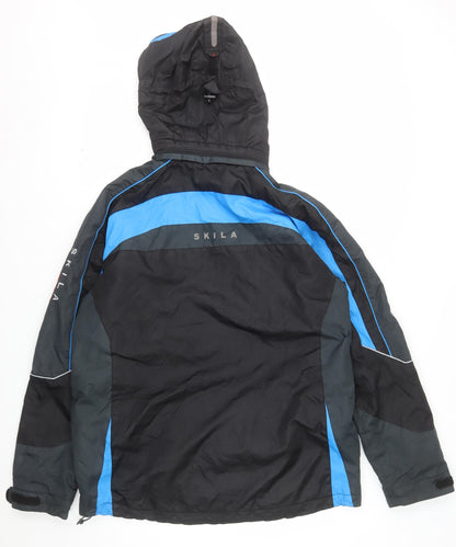 Skila Sport Men's Black Blue M Ski Jacket Hooded Waterproof