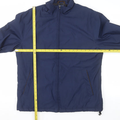 Chaps Men’s Blue Mid-Length Full Zip Polyester Jacket Size M