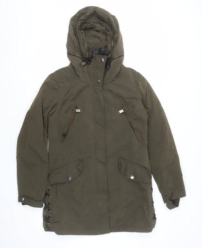 Andrew Marc Men's Green XS Parka Jacket Hooded Nylon Polyester