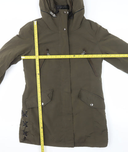 Andrew Marc Men's Green XS Parka Jacket Hooded Nylon Polyester