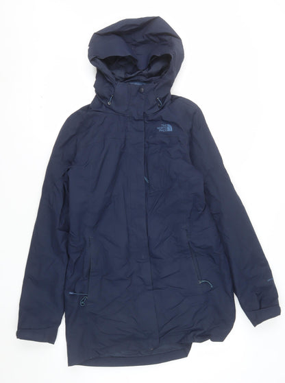 The North Face Women's Blue Long Hooded Waterproof Parka Coat Size S