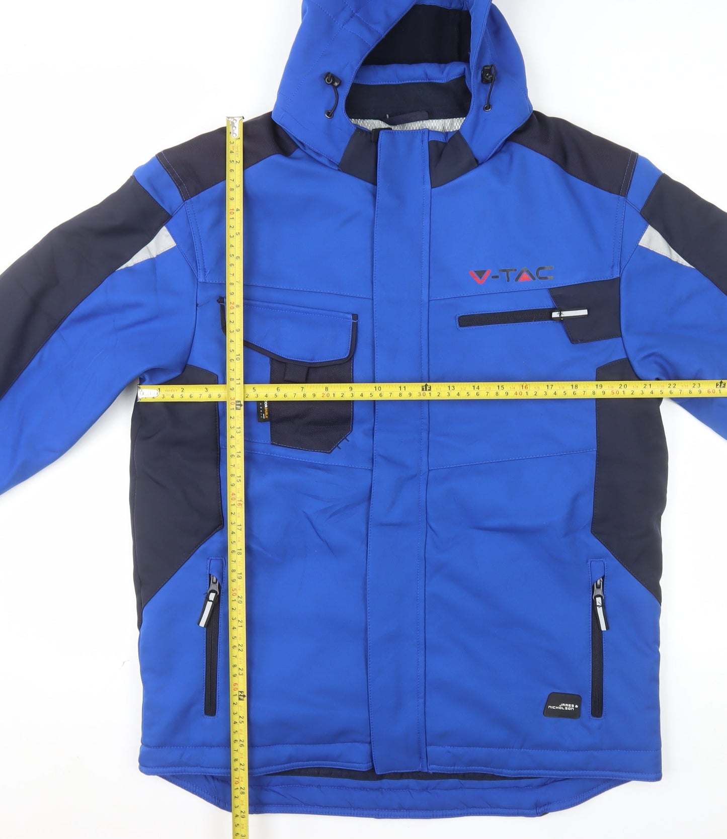 James & Nicholson Men's Blue Softshell Hooded Jacket M Windproof Waterproof