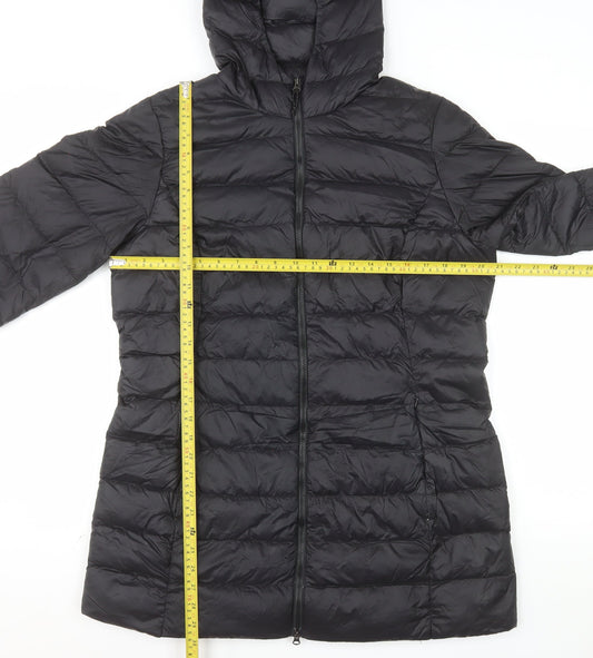 Eddie Bauer Women’s Black Long Hooded Down Puffer Coat Size L