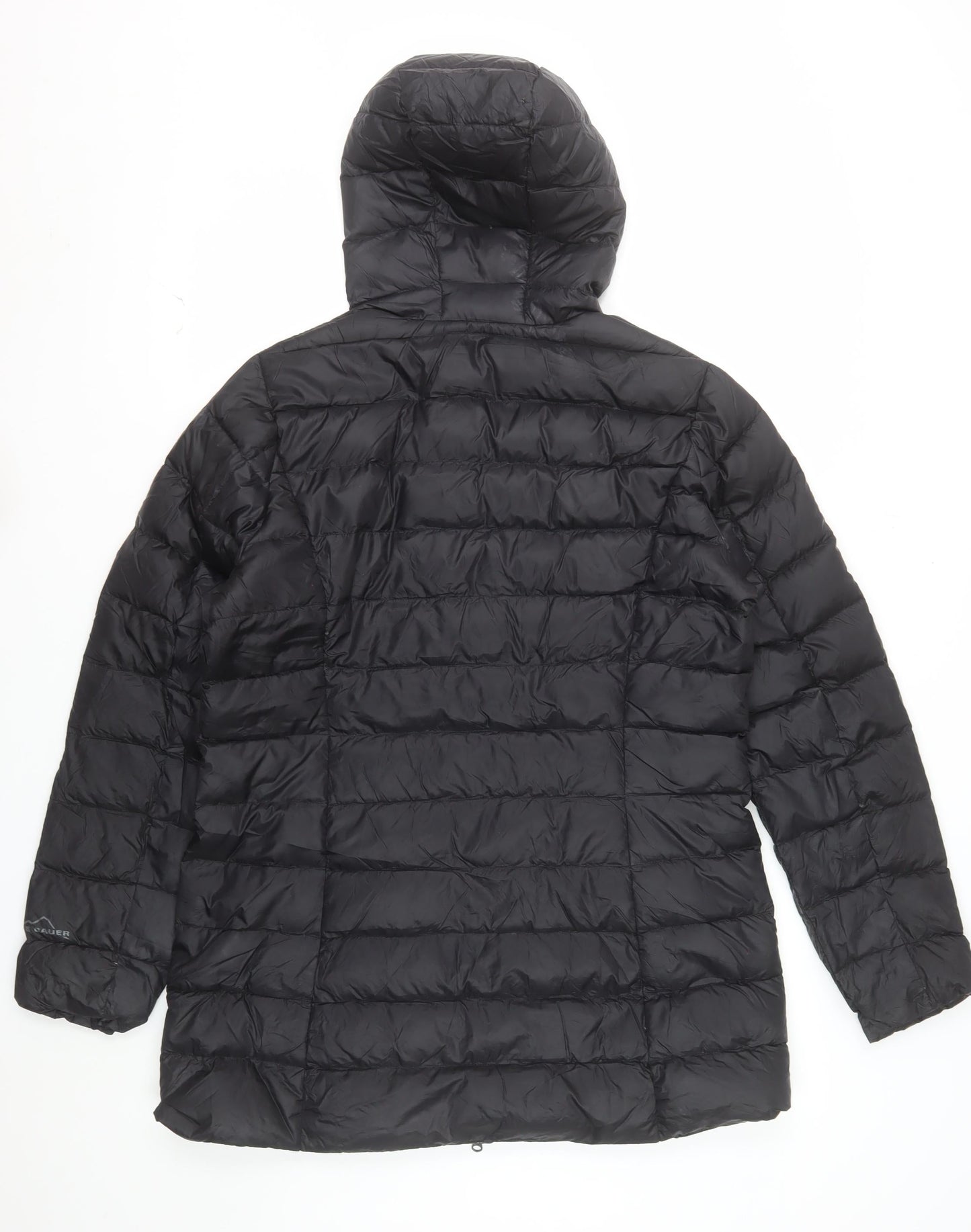 Eddie Bauer Women’s Black Long Hooded Down Puffer Coat Size L