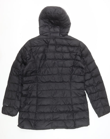 Eddie Bauer Women’s Black Long Hooded Down Puffer Coat Size L