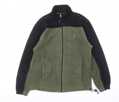 IZOD Men’s Green Black Fleece Full Zip Outdoor Jacket Size M