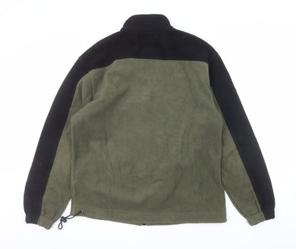 IZOD Men’s Green Black Fleece Full Zip Outdoor Jacket Size M