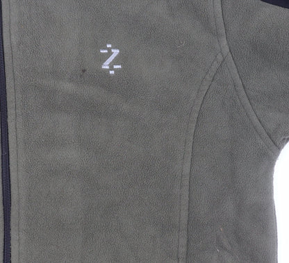 IZOD Men’s Green Black Fleece Full Zip Outdoor Jacket Size M