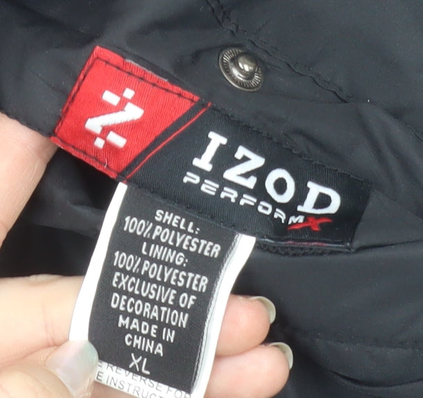 IZOD Mens Black XL Padded Polyester Bodywarmer Waistcoat