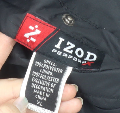 IZOD Mens Black XL Padded Polyester Bodywarmer Waistcoat