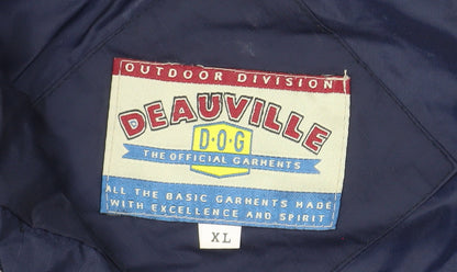 Deauville Classics Mens Navy XL Hooded Waterproof Windbreaker Jacket