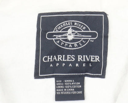 Charles River Apparel Men’s Blue Hooded Windbreaker Jacket Size S MSU Logo