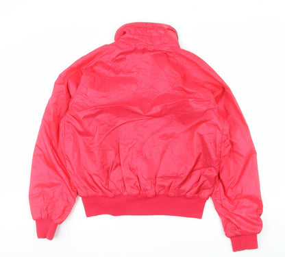 Columbia Mens Red L Bomber Jacket Nylon Lined Windproof Retro Outdoor