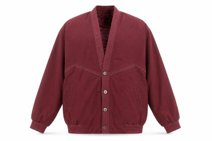 Zero Time Men's Red Bomber Jacket M Shawl Collar Lined Vintage Style