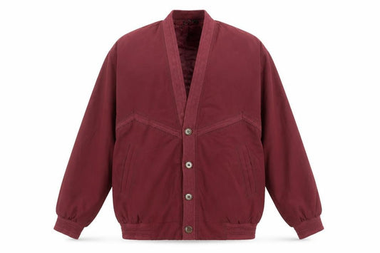 Zero Time Men's Red Bomber Jacket M Shawl Collar Lined Vintage Style