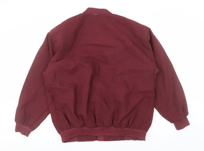 Zero Time Men's Red Bomber Jacket M Shawl Collar Lined Vintage Style