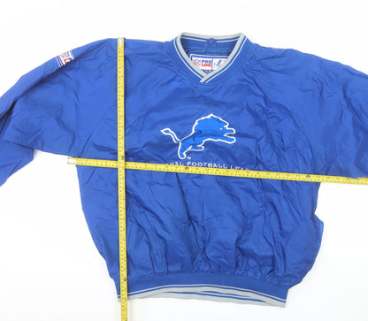 Logo Athletic Men’s Blue V-Neck Pullover Nylon NFL Pro Line Sweatshirt L