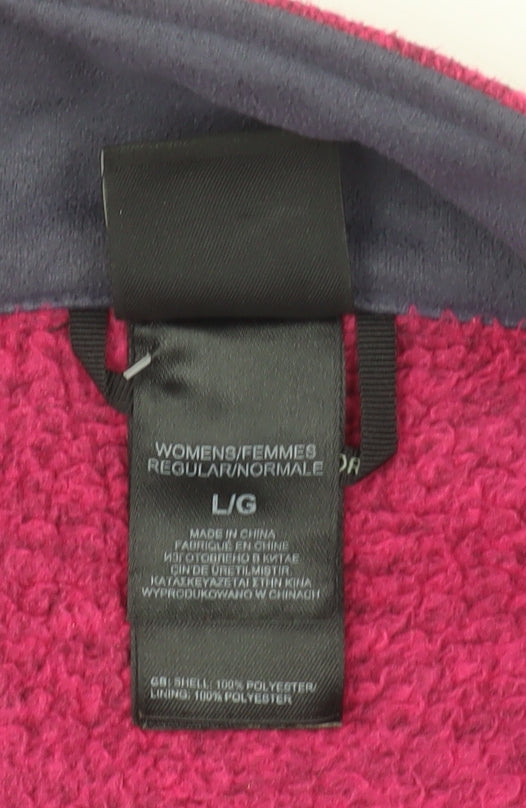 The North Face Women's Pink Fleece Full Zip Outdoor Jacket Size L