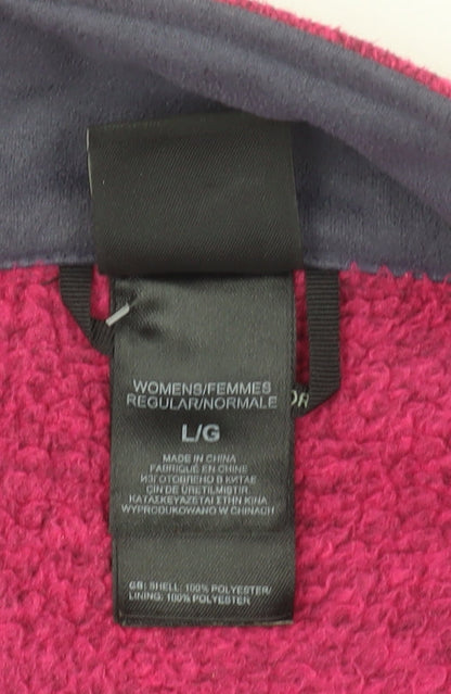 The North Face Women's Pink Fleece Full Zip Outdoor Jacket Size L