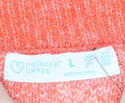 Primark Women Orange Check A-Line Knit Skirt L