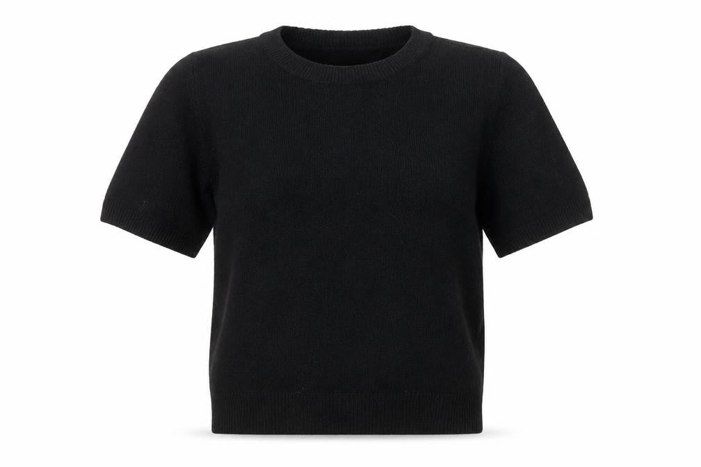 H&M Women’s Black Crew Neck Short Sleeve Pullover Jumper Size M