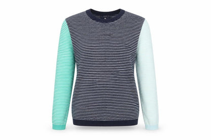 Lands' End Women's Multicoloured Striped Cashmere Jumper Size L