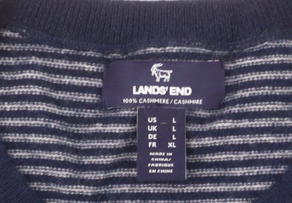 Lands' End Women's Multicoloured Striped Cashmere Jumper Size L