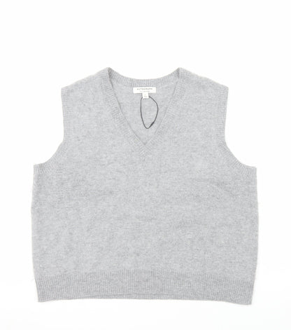 Marks and Spencer Autograph Men's Grey Wool Cashmere V-Neck Vest L