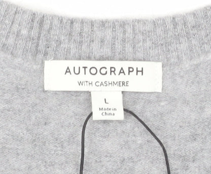 Marks and Spencer Autograph Men's Grey Wool Cashmere V-Neck Vest L