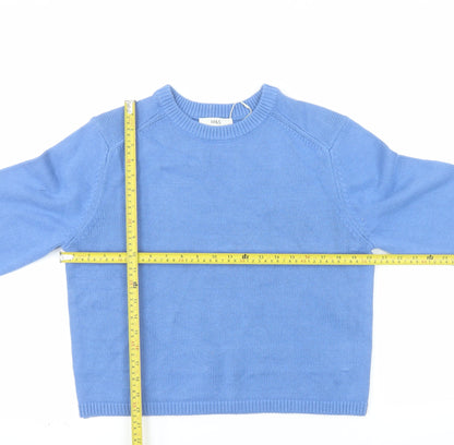 Marks and Spencer Men's Blue M Cotton Crew Neck Jumper