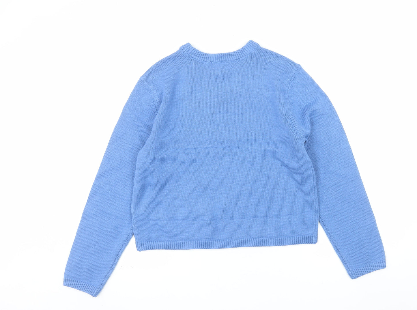 Marks and Spencer Men's Blue M Cotton Crew Neck Jumper