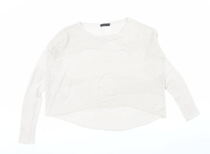 Tiger of Sweden Women Beige Open-Knit Cotton Pullover Jumper Size S