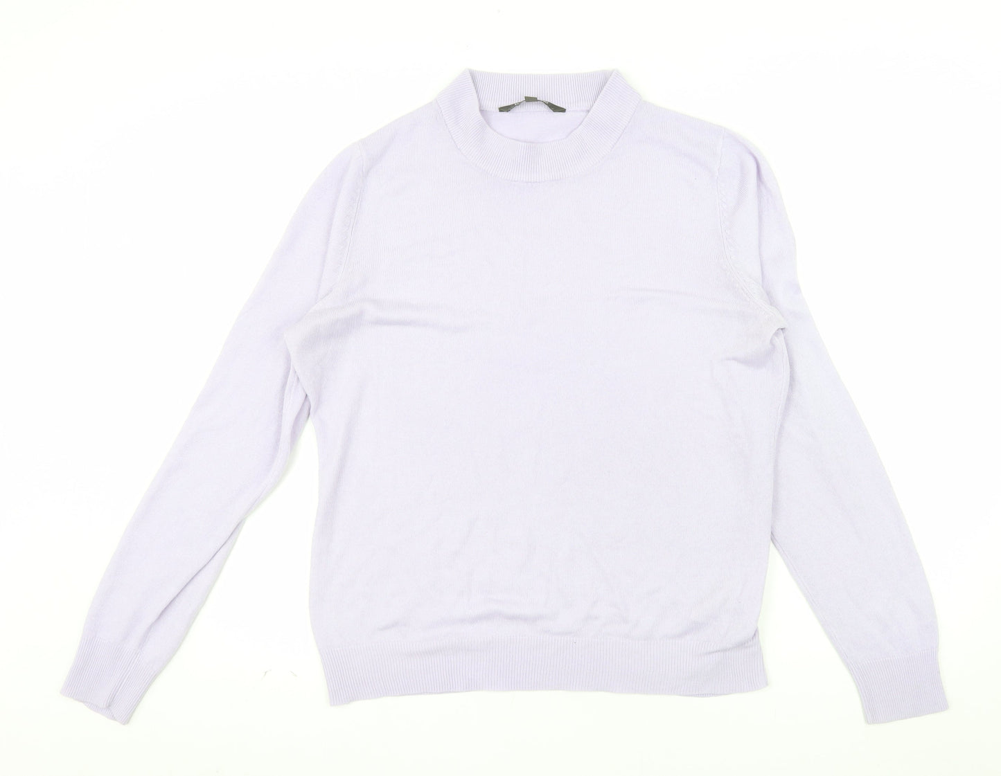 Bonmarché Women’s Purple Mock Neck Acrylic Jumper Size 16