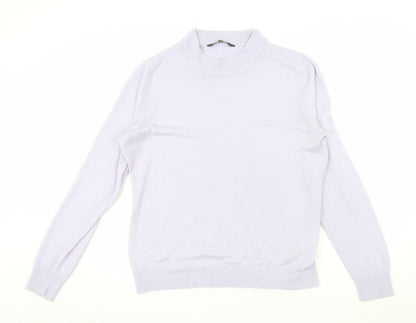 Bonmarché Women’s Purple Mock Neck Acrylic Jumper Size 16