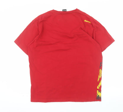 Bench Men Red Graphic Print Cotton Short Sleeve T-Shirt Size L