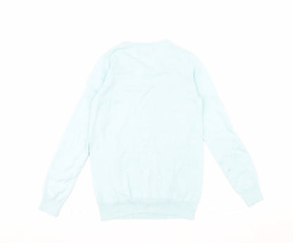 Crew Clothing Company Women’s Blue Cotton Cashmere Jumper Size 8