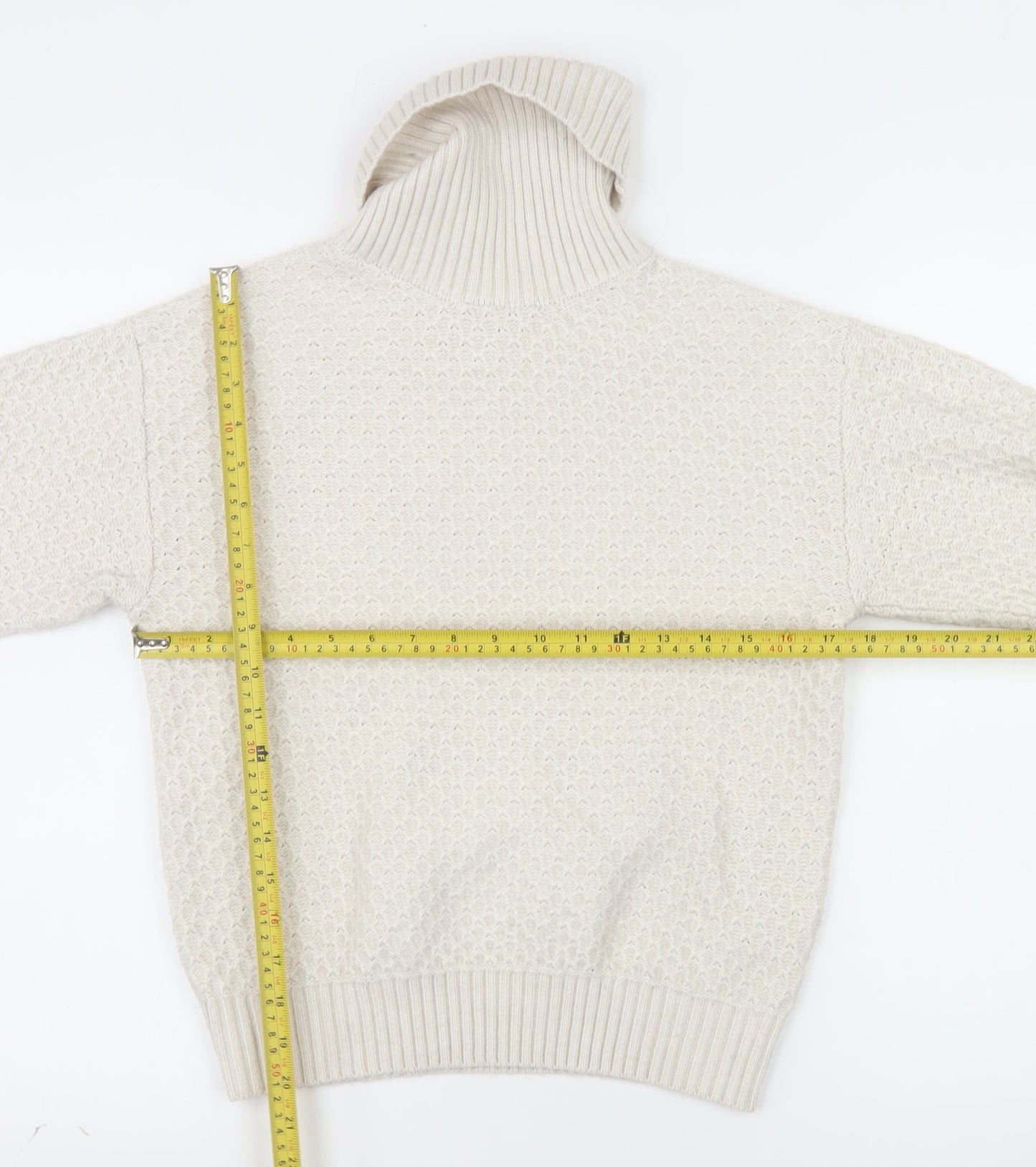 Marks and Spencer Women’s Beige Roll Neck Knit Jumper Size S
