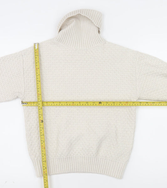 Marks and Spencer Women’s Beige Roll Neck Knit Jumper Size S